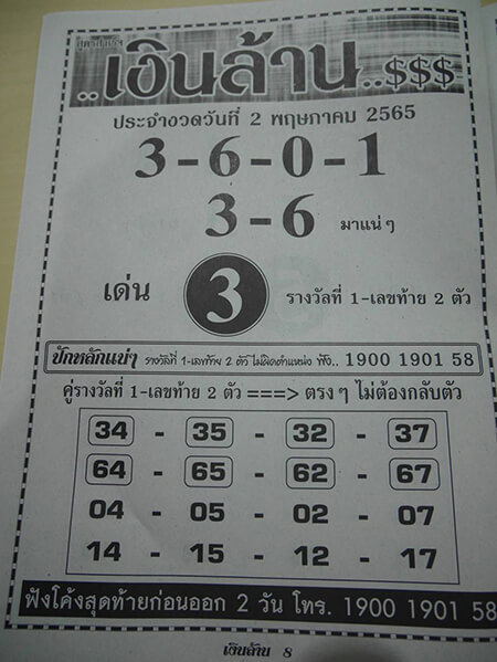 หวยเงินล้าน2/5/65